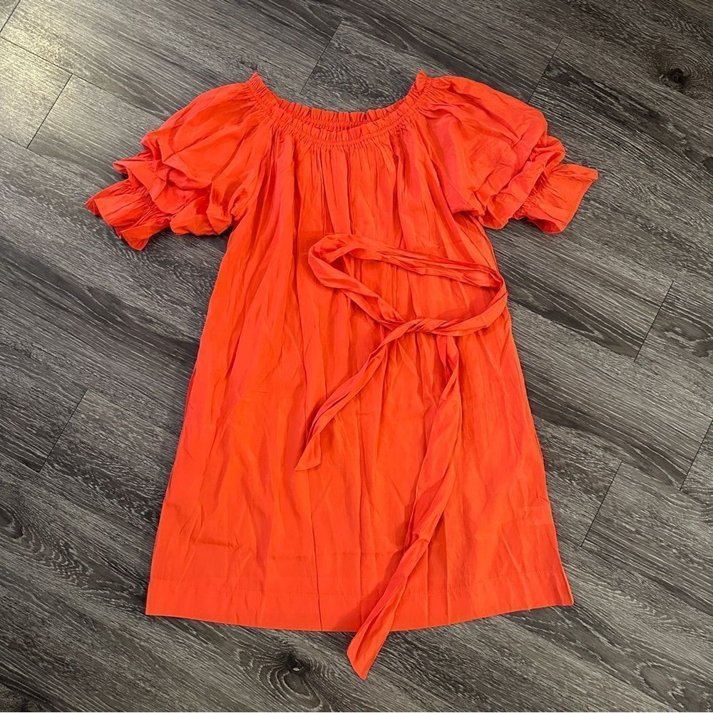 Mersea Tulum Ruffle Sleeve Dress Sunset